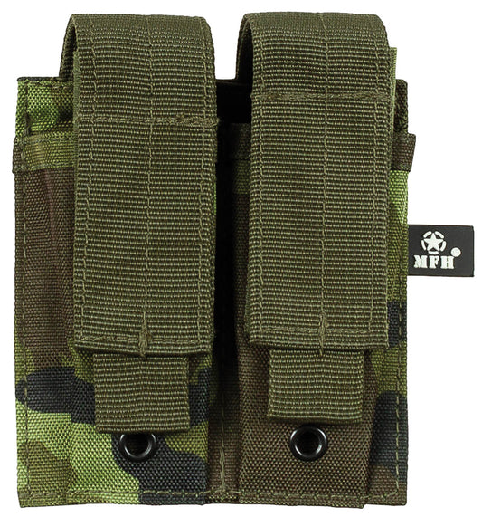 Husă Încărcător Dublă M 95 CZ camo MFH - 100% Poliester, Fixare MOLLE