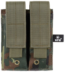 Husă încărcător dublă mică MOLLE Flecktarn MFH - Poliester, Sistem MOLLE