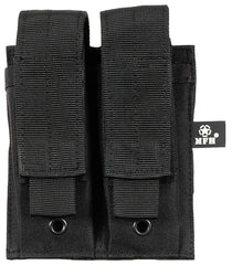 Husă încărcător dublă mică Negru MFH - 100% Poliester, Sistem MOLLE