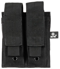 Husă încărcător dublă mică Negru MFH - 100% Poliester, Sistem MOLLE