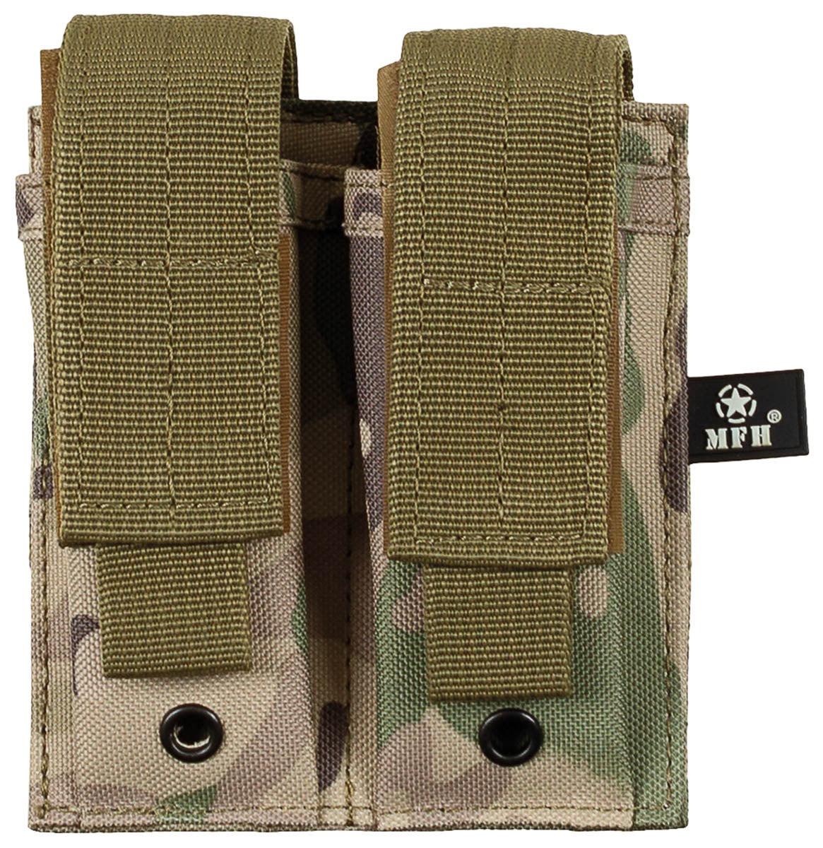 Husă încărcător dublă MOLLE Operation Camo MFH - 100% Poliester, Sistem MOLLE