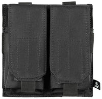 Husă Magazie Dublă MOLLE Negru MFH - Clapete Velcro, Benzi Elastice