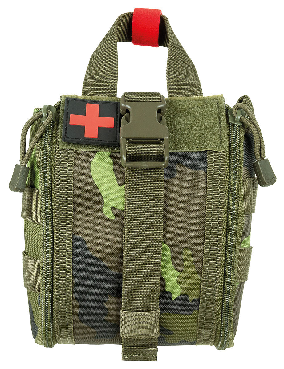 Husă MOLLE IFAK prim-ajutor Camo M95 CZ MFH - Placă detașabilă, Fermoare laterale