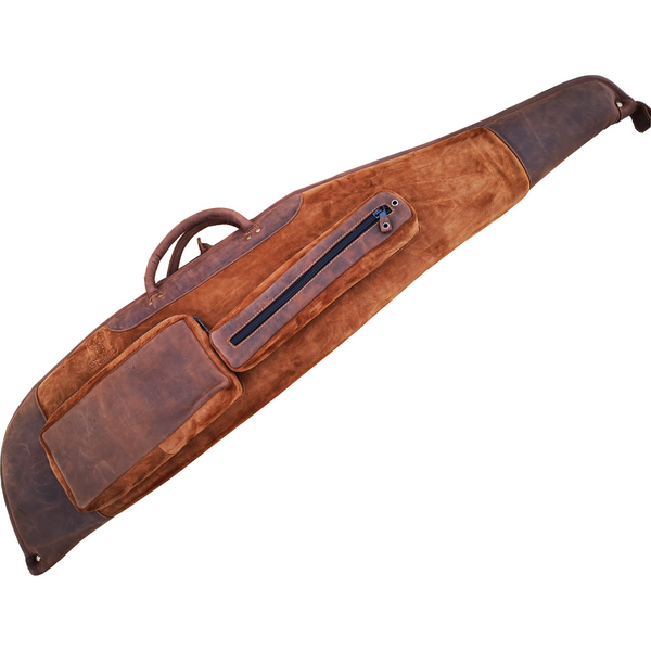 Husă pentru Carabină Arrow Int. Maro 130 cm – Piele Naturală, Buzunar Extern - poza 1