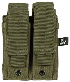 Husă port încărcătoare dublă, mică, MOLLE Oliv MFH - Velcro, Sistem MOLLE