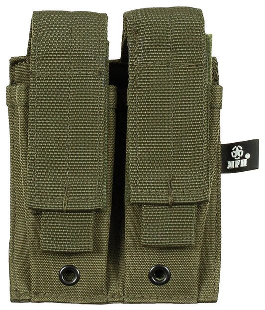 Husă port încărcătoare dublă, mică, MOLLE Oliv MFH - Velcro, Sistem MOLLE