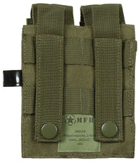 Husă port încărcătoare dublă, mică, MOLLE Oliv MFH - Velcro, Sistem MOLLE