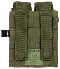 Husă port încărcătoare dublă, mică, MOLLE Oliv MFH - Velcro, Sistem MOLLE