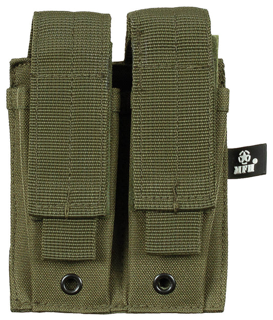 Husă port încărcătoare dublă, mică, MOLLE Oliv MFH - Velcro, Sistem MOLLE