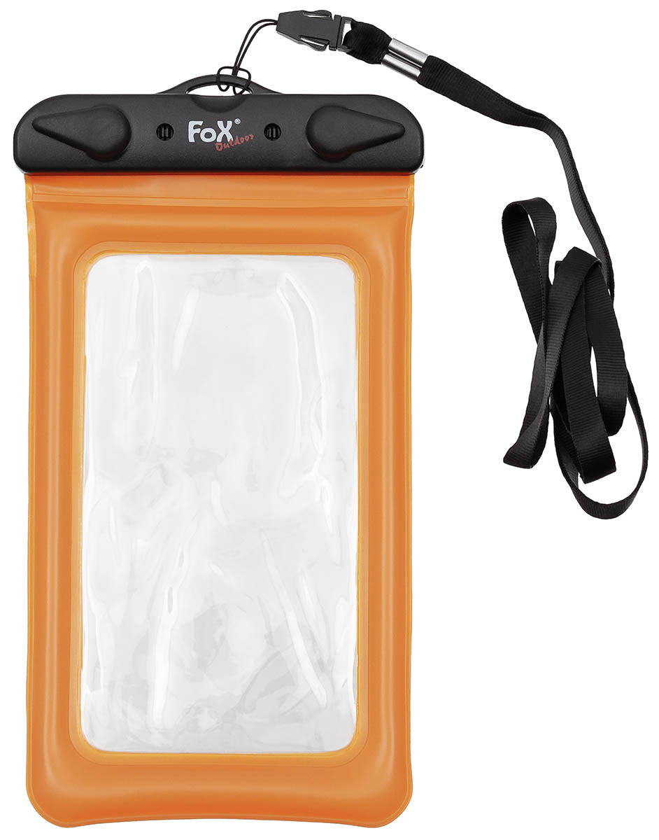 Husă Smartphone Impermeabilă Portocalie FoxOutdoor - Etanșă Praf, Folosire Touch