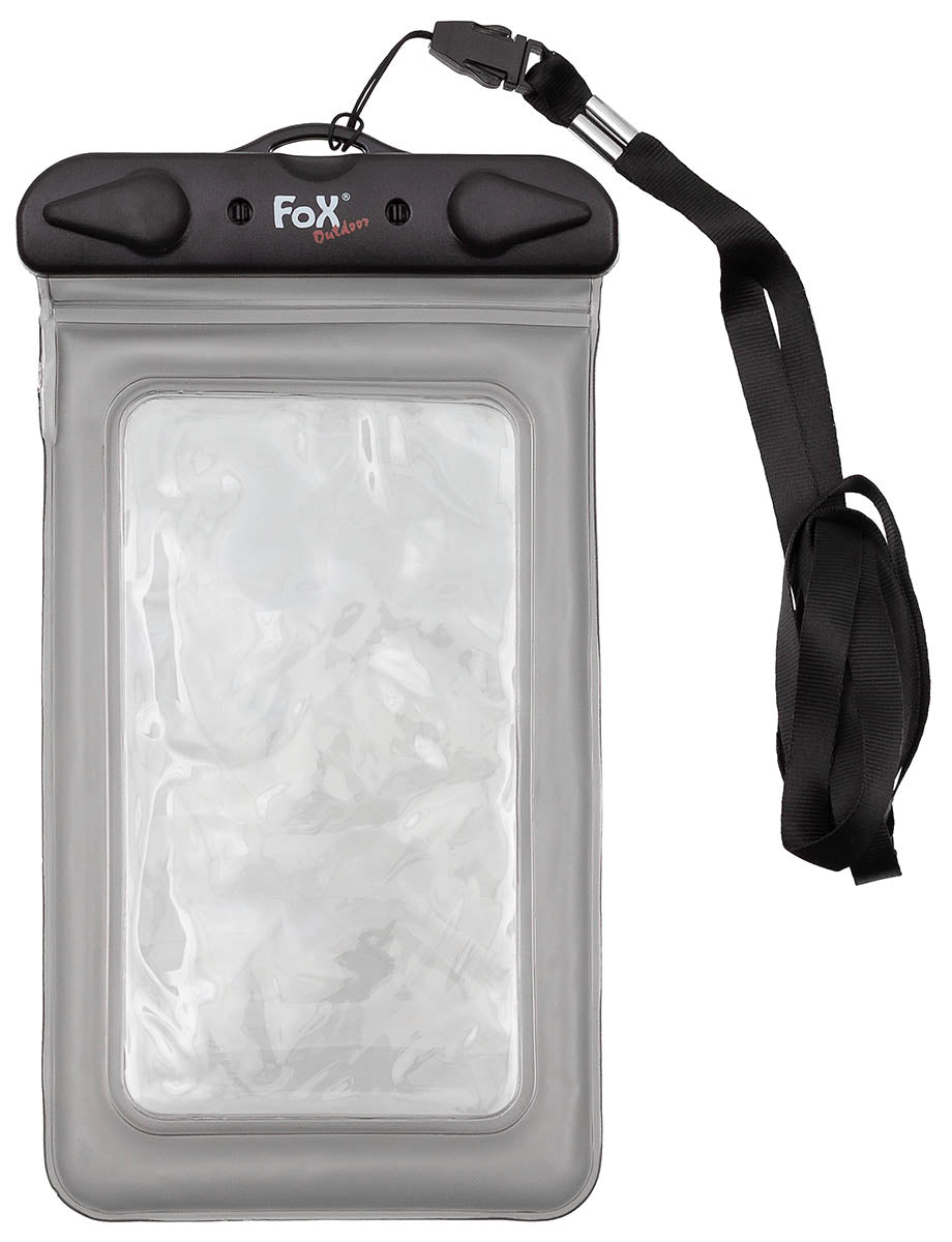 Husă Smartphone Impermeabilă Transparent-Negru FoxOutdoor - Etanșă la praf, 60g