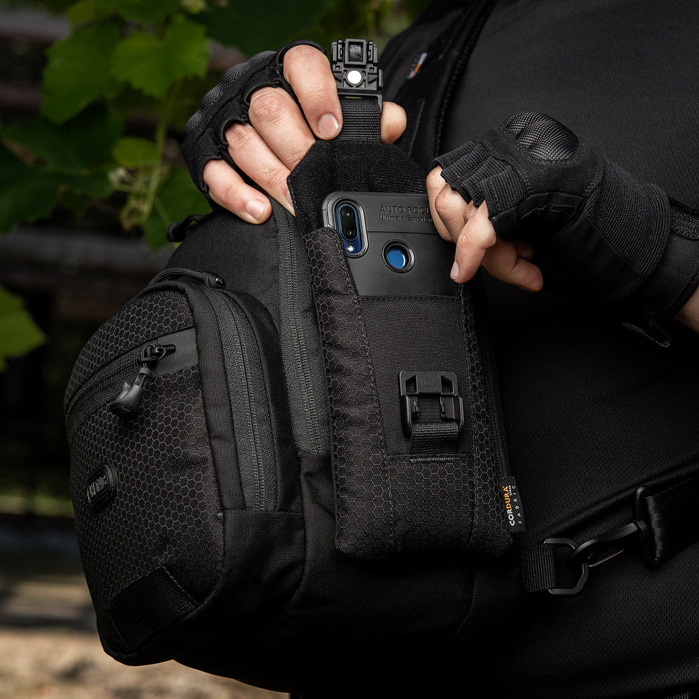 Husa Telefon M-Tac Elite Large Hex - Neagră, Rezistentă CORDURA®