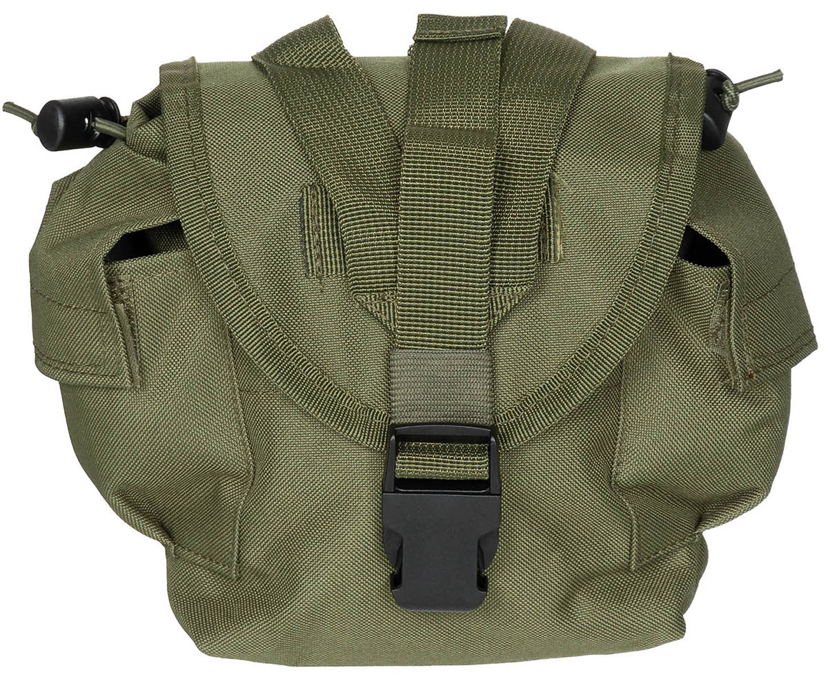 Husă transport recipient MOLLE Oliv MFH - 1 Qt, Chingi MOLLE