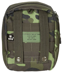 Husă Universală MOLLE, Mică, Camuflaj M 95 CZ MFH - Fermoar bidirecțional, Bucle elastice