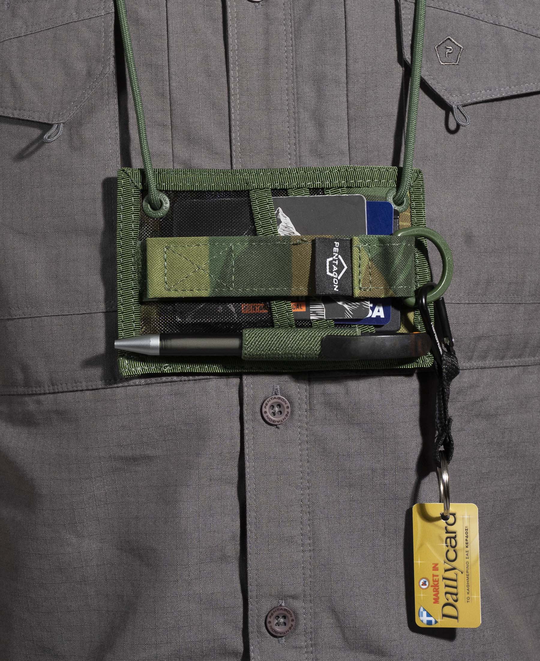 ID Card Holder Pouch Camo -Camo Gr.camo Pentagon Tactical - Versatilitate și Siguranță în orice Misiune