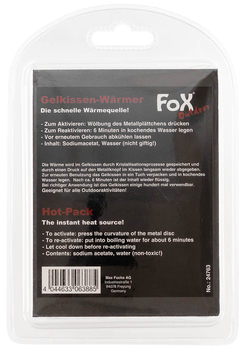 Încălzitor Gel Reactivabil Transparent FoxOutdoor - 14x10x2cm, 290g