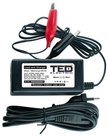 Încărcător Acumulator 12V 1A TED - Pentru Baterii până la 20Ah - 2
