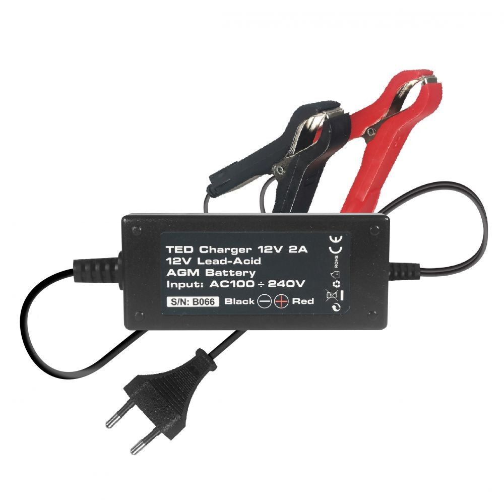 Încărcător Acumulator 12V 2A TED - Până la 40Ah, Compact - 2