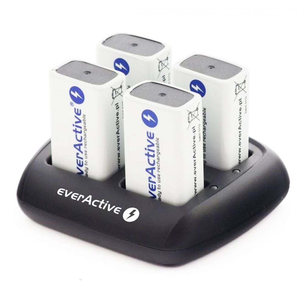 Încărcător Acumulatori 9V EverActive NC-109 - 4 Canale Individuale - 2