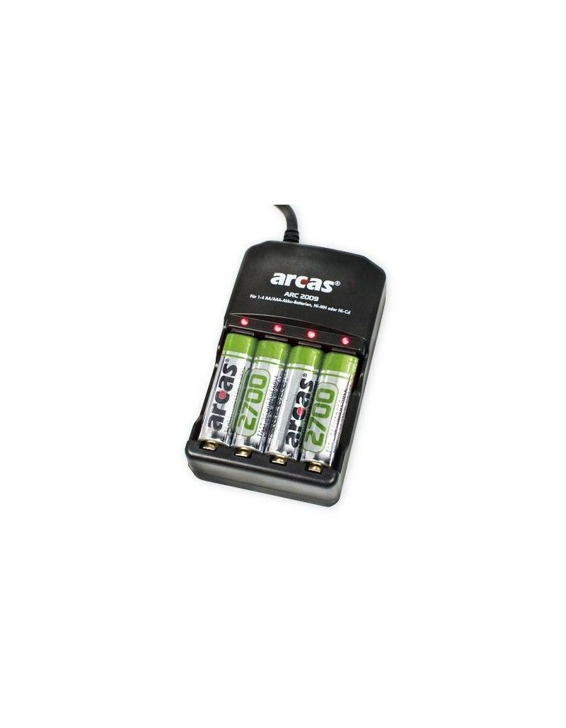 Încărcător Baterii AA ARC2009+ Arcas - 4x AA 2700mAh Incluse, Încărcare Individuală - 3