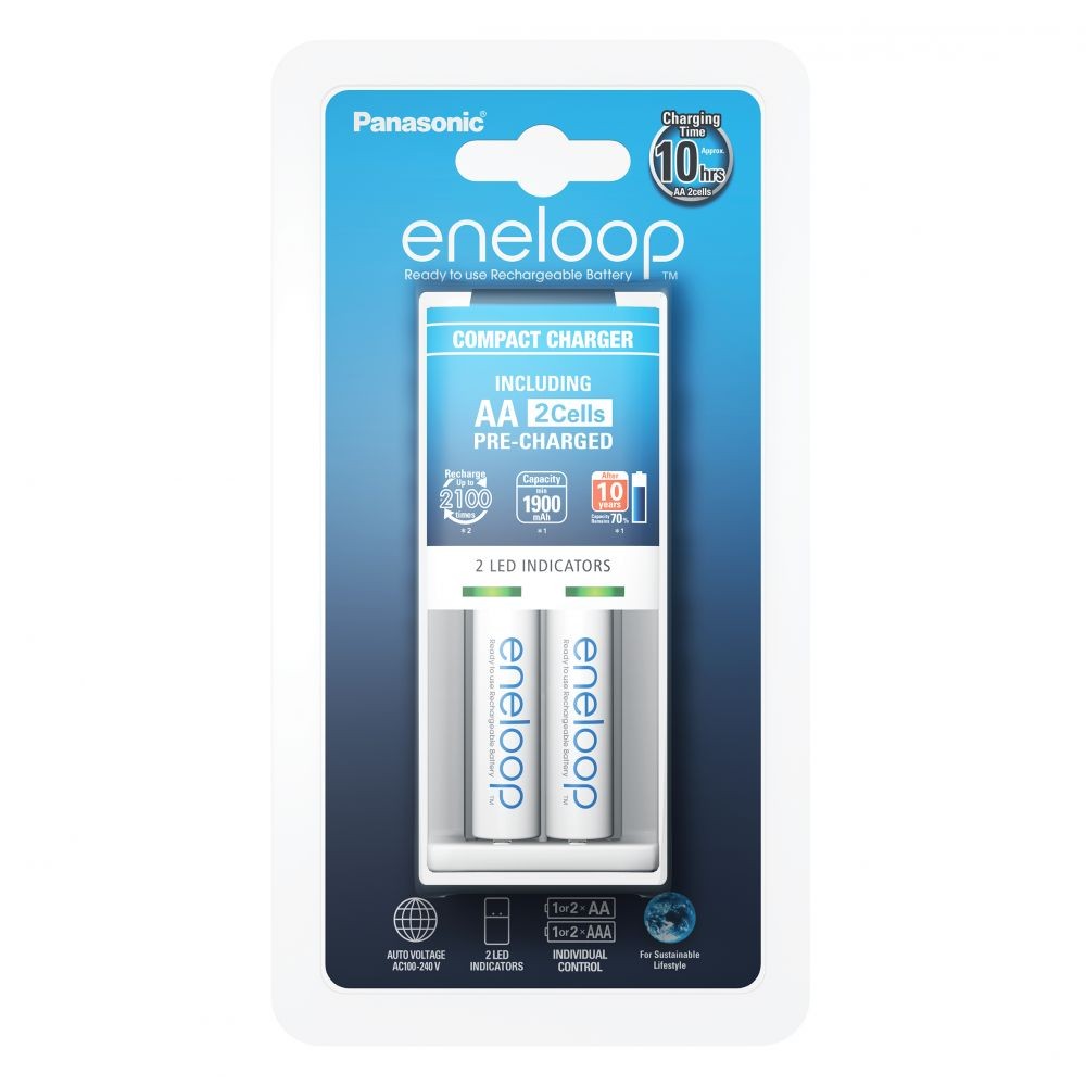 Încărcător Baterii Eneloop K-KJ50MCC20E - Individual, 2x AA incluse - 2
