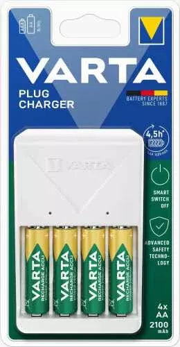 Incarcator Baterii Varta Plug Charger 57657 - Cu 4x AA 2100mAh, Rapid - 2