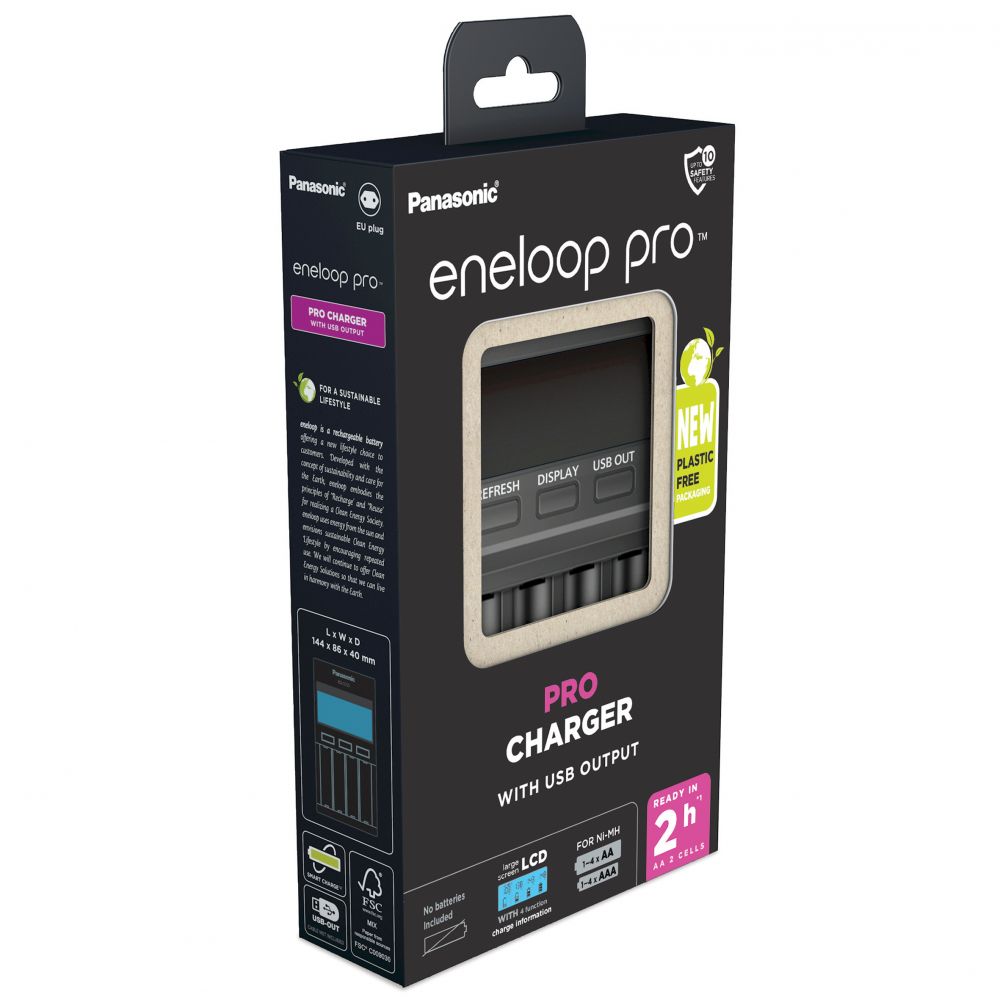 Încărcător Eneloop BQ-CC65E PRO - USB, LCD, Încărcare Rapidă 2h - 2