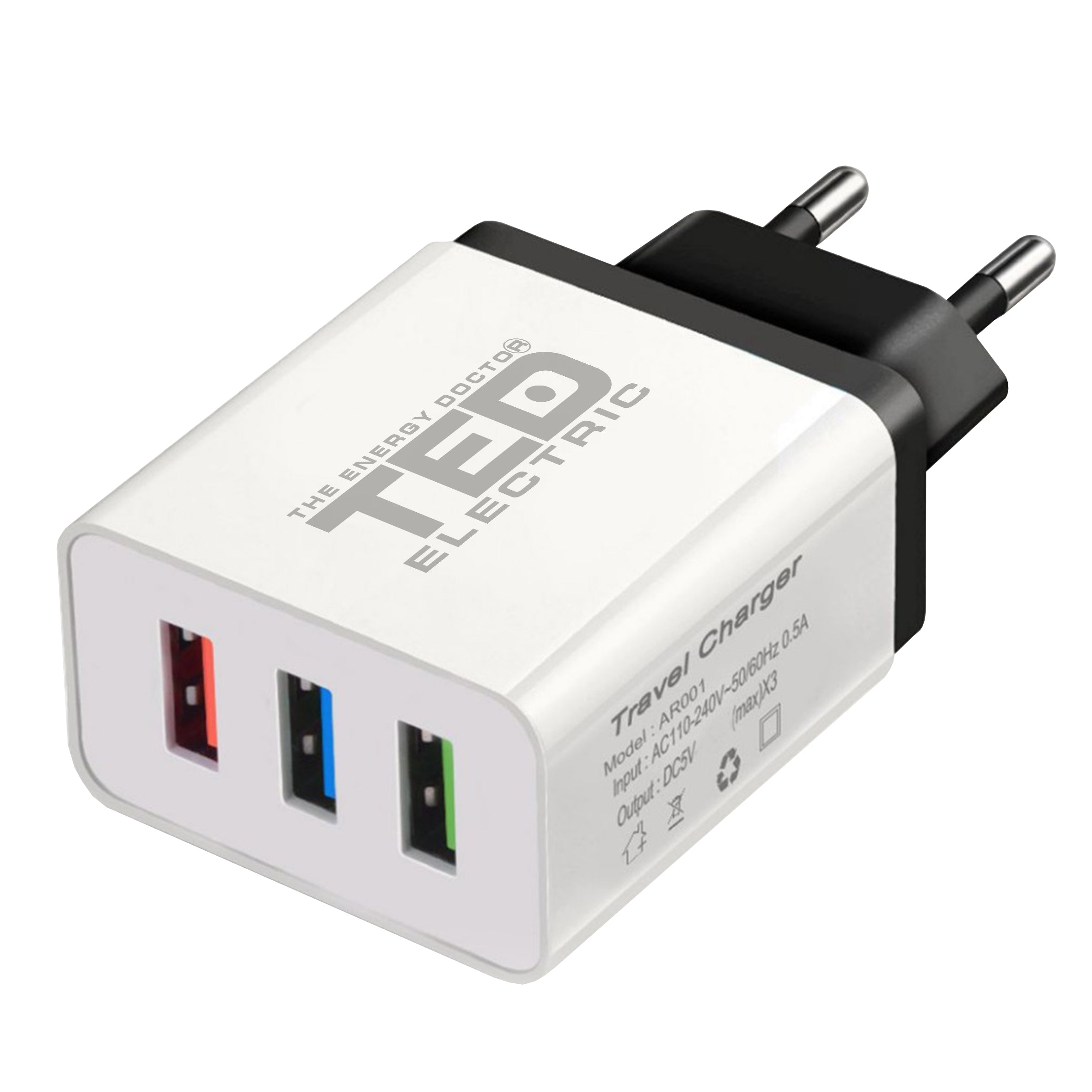 Incarcator Retea 3x USB 2.1A 10W Alb TED Electric - Incarcare Rapida - 2