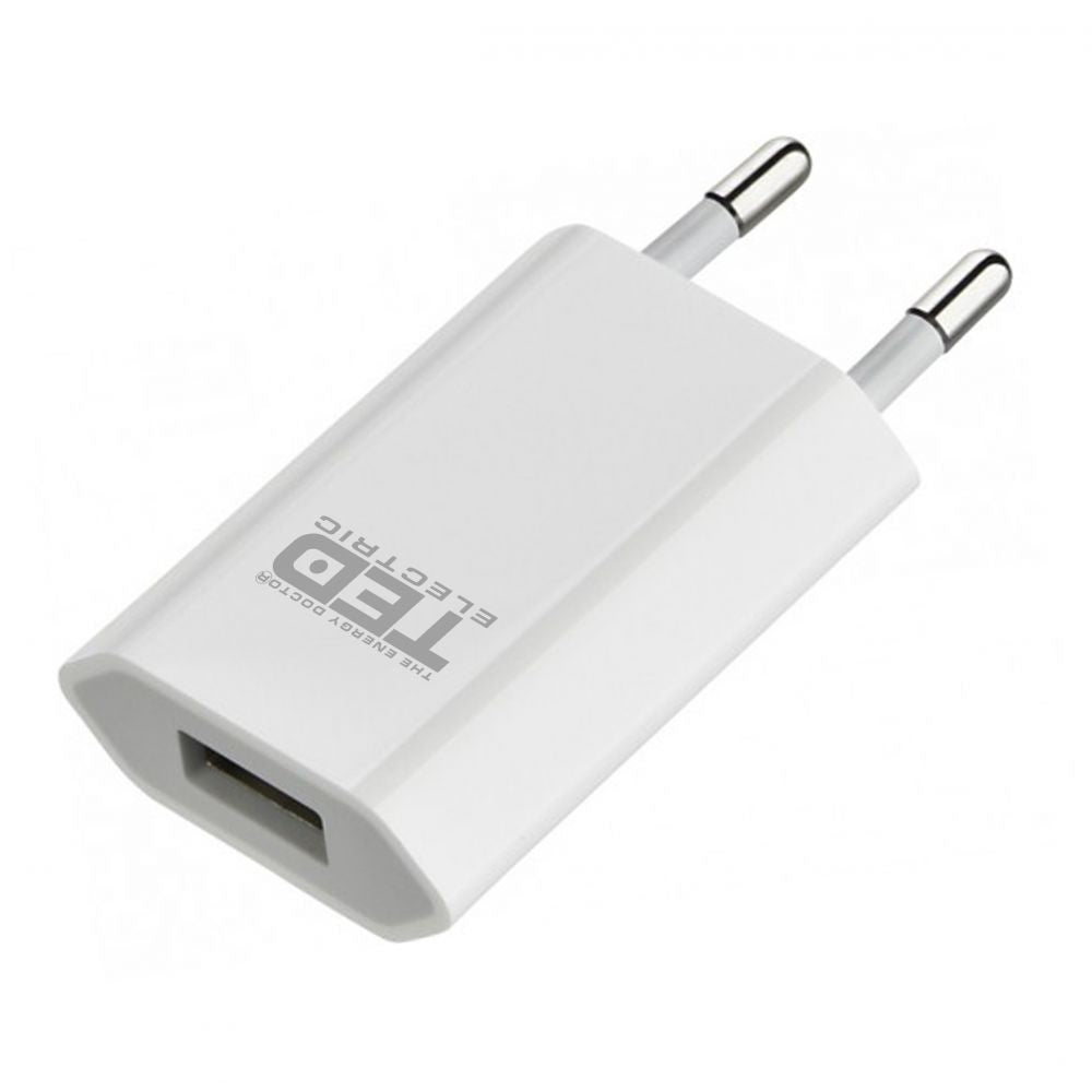 Încărcător Rețea USB 1A 5W TED Electric - Compact, Alb - 2