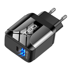 Încărcător Rețea USB-A 3.0 + USB-C PD 18W TED Electric - Fast Charge - 2