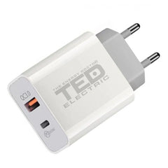 Încărcător Rețea USB-C PD 18W & USB-A QC 3.0 TED Electric - Fast Charge, Dual Port - 3