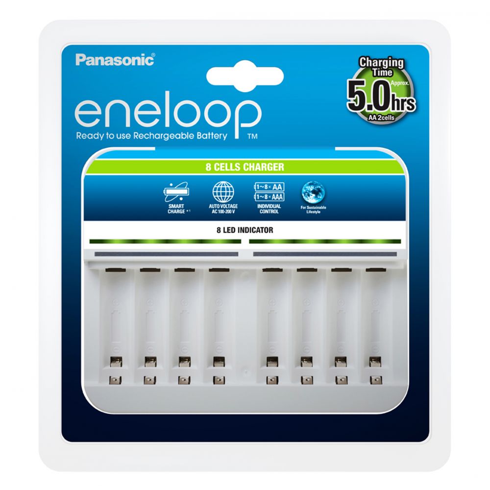 Încărcător Smart 8 Canale Eneloop BQ-CC63E - Individual, Rapid 5h - 2