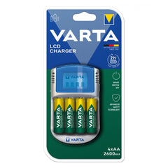 Încărcător Varta LCD Charger - 4x AA 2600mAh Incluse, Auto & USB - 2