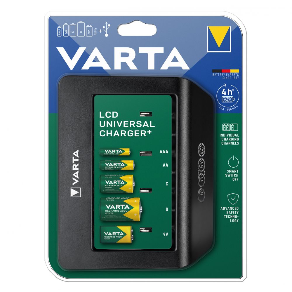 Încărcător Varta Universal Charger+ - 4 Canale, Ecran LCD, Inteligent - 3