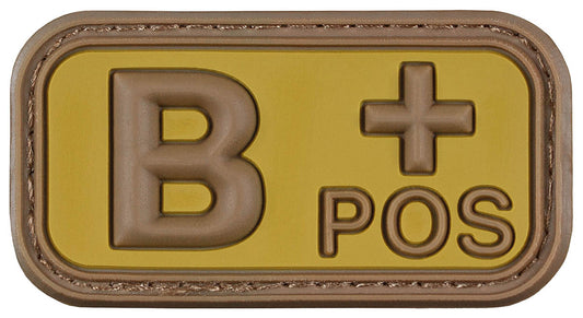 Insigna cu Velcro Grupa Sanguina B POS 3D Maro-Kaki MFH - Cauciuc, 5x2.5cm