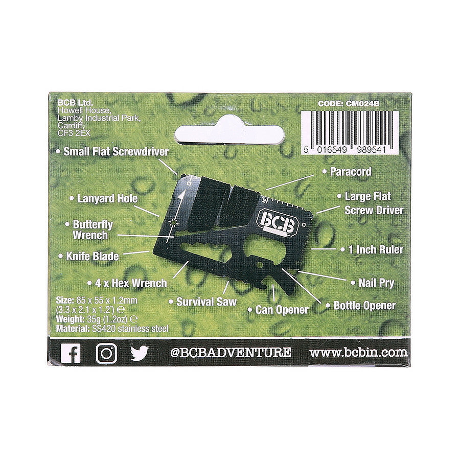 Instrument de Supraviețuire BCB Pocket survival tool Negru BCB - Esențial în Orice Situație