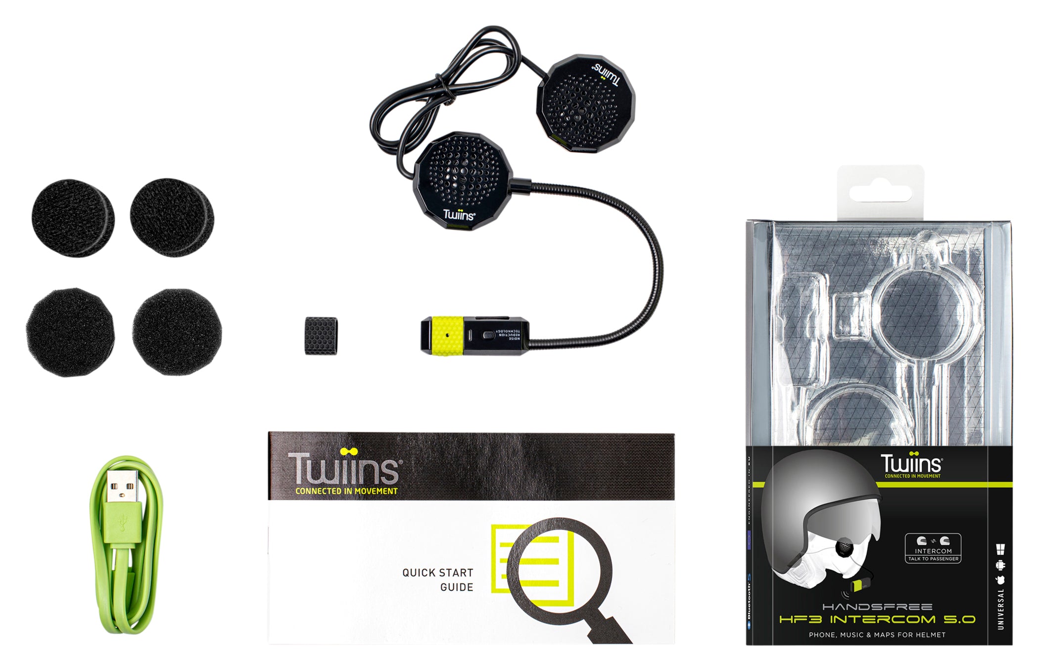 Intercom Moto HF3 Intercom 5.0 Twiins - Bluetooth 5.0, Universal