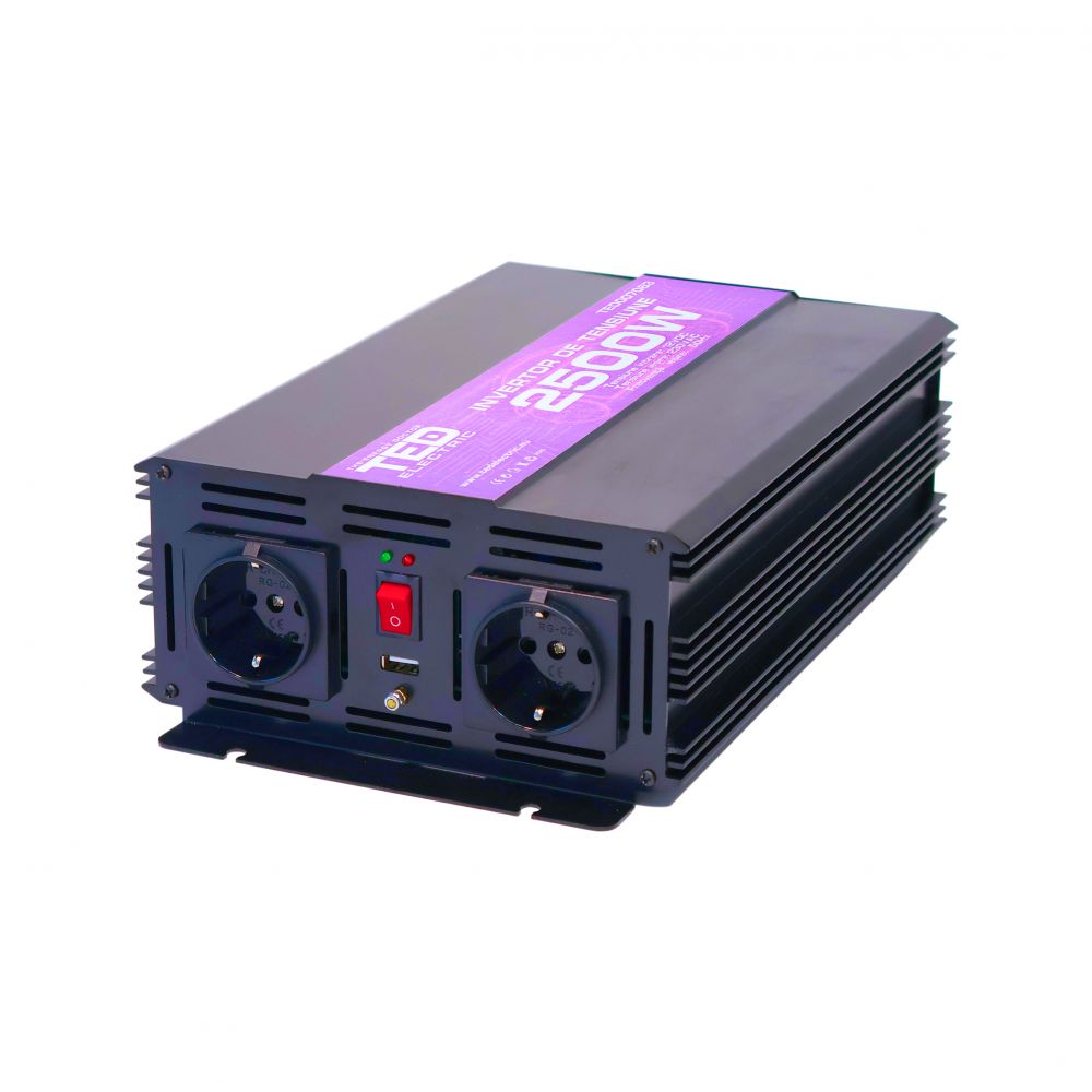 Invertor Auto 2500W Modificat TED Electric - Energie 230V, Siguranta - 5