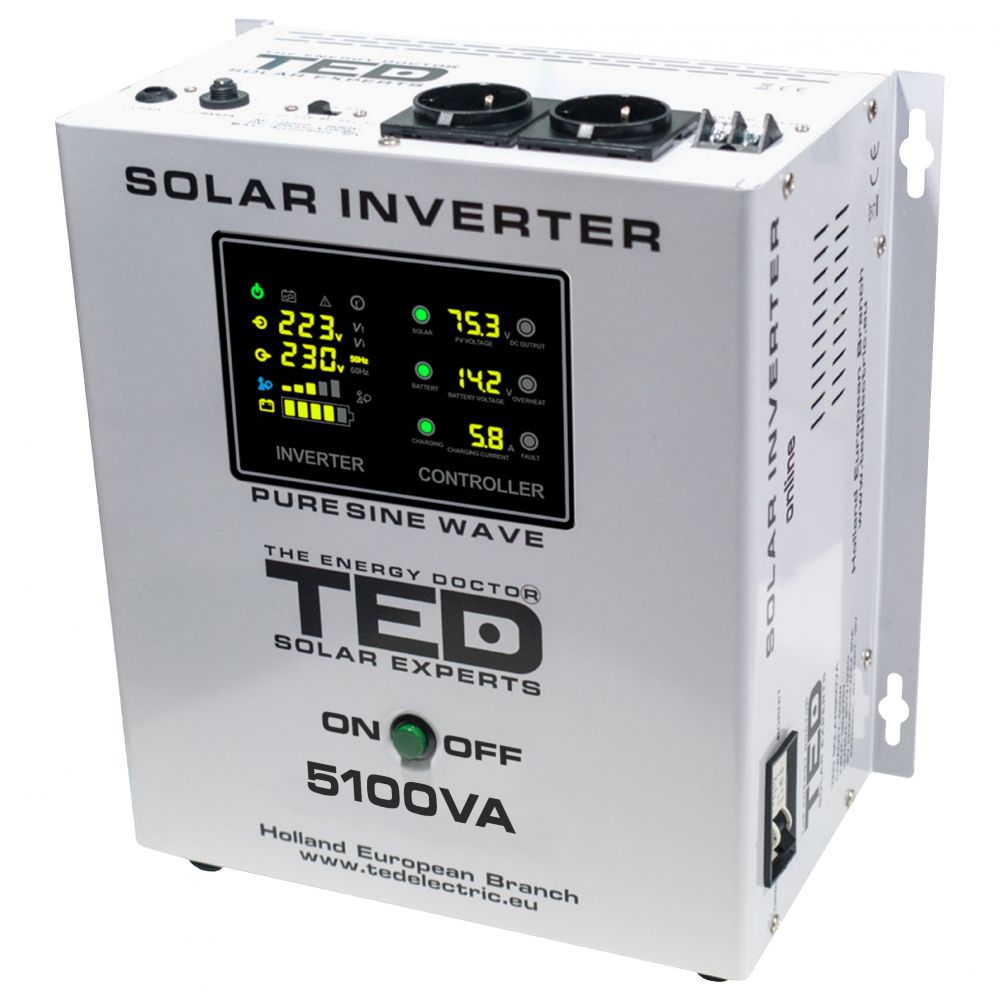 Invertor Solar 5.1kVA 3.5kW MPPT Unda Pura TED Electric - Off-Grid Performant - 2