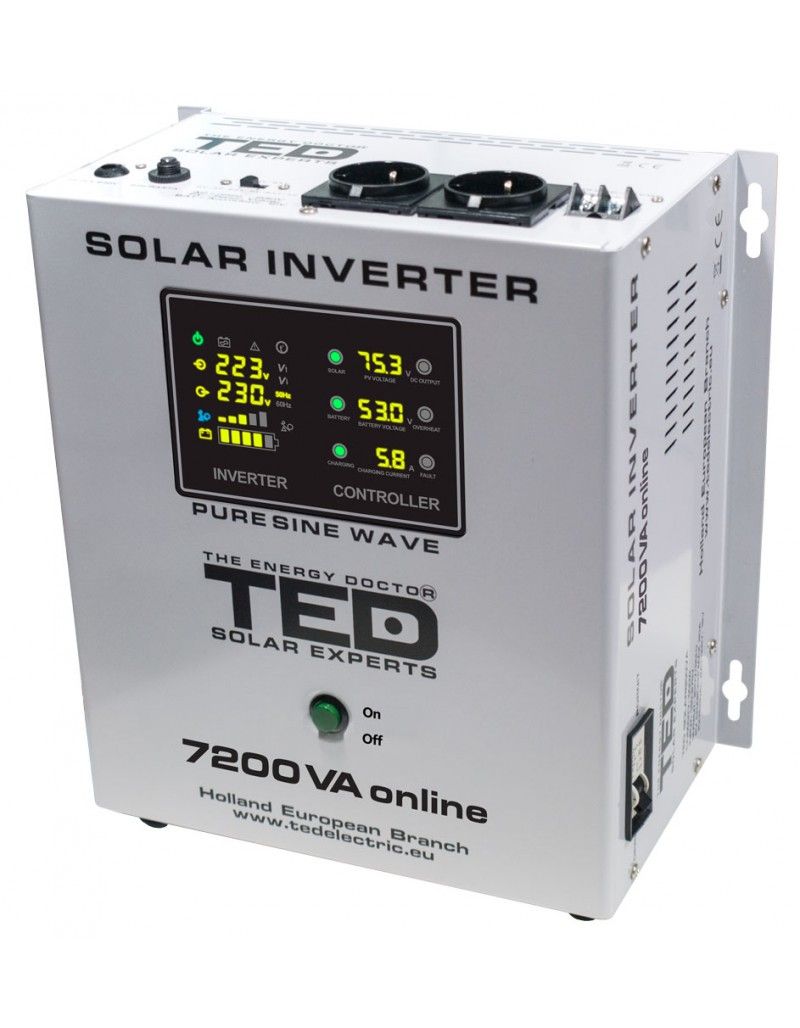 Invertor Solar Off-Grid 7200VA 5000W MPPT TED Electric - Undă Sinusoidală Pură - 2