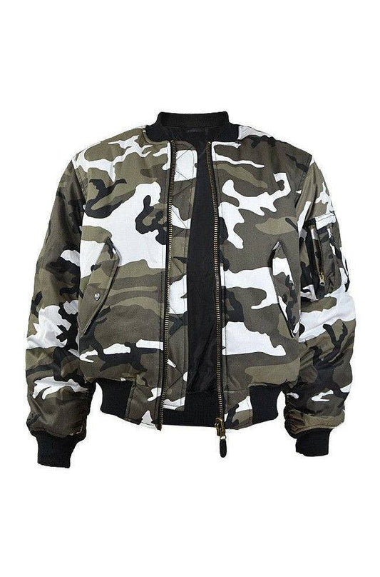 Jachetă Aviator Mil-Tec MA1 – Vătuire 200 g/m², Camuflaj Urban