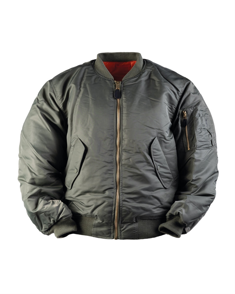 Jachetă Aviator Mil-Tec US MA1 Basic – 100% Nailon, Vătuire 200 g/m², Oliv
