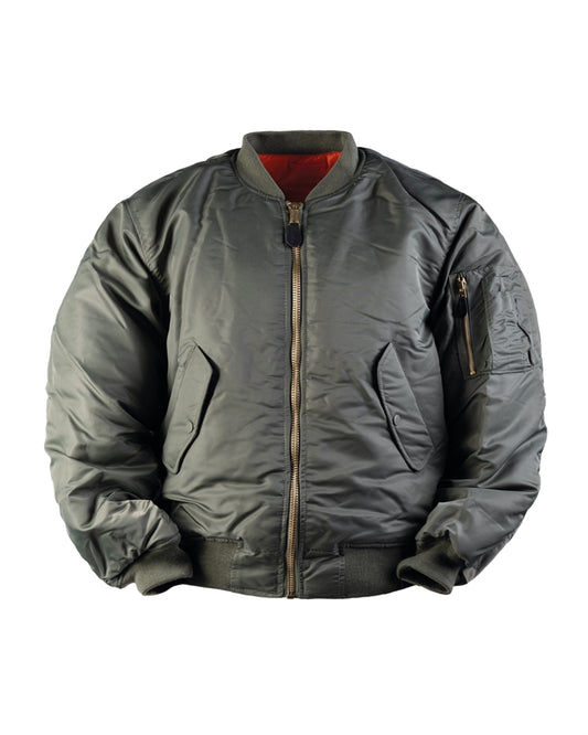 Jachetă Aviator Mil-Tec US MA1 Basic – 100% Nailon, Vătuire 200 g/m², Oliv