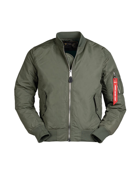 Jachetă Aviator Mil-Tec US MA1 Summer – 100% Nailon, Fermoar Metalic, Oliv