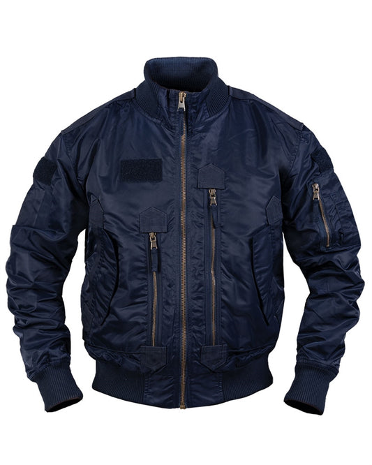 Jachetă Aviator Mil-Tec US Tactical – 100% Nailon, Fermoar YKK, Bleumarin