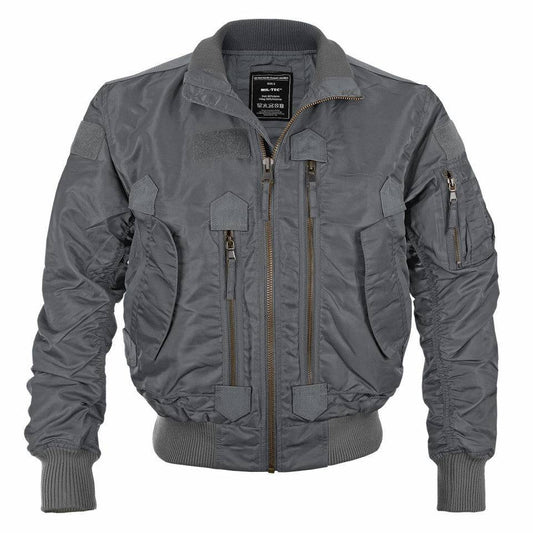 Jachetă Aviator Mil-Tec US Tactical – 100% Nailon, Fermoar YKK, Gri