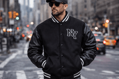 Jachetă Baseball NY Black Brodat