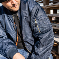Jachetă Bomber MA-1 Albastru Fostex Garments - Autenticitate și Rezistență