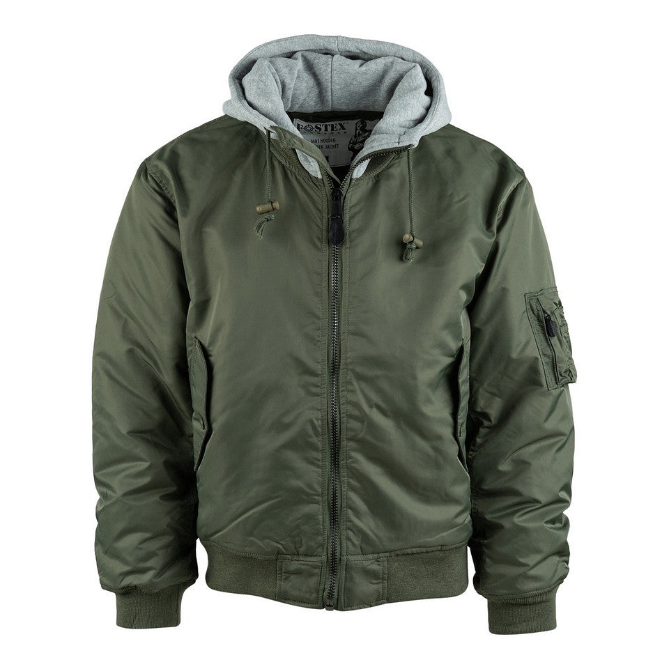 Jachetă Bomber MA-1 Hooded Verde - Stil Autentic & Rezistență Urbană