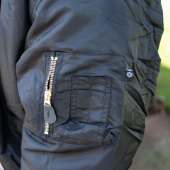 Jachetă Bomber MA-1 Negru Fostex Garments® - Performanță Tactică, Stil Iconic